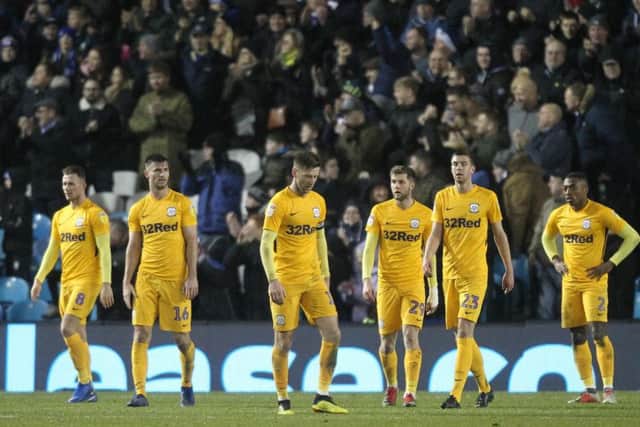 Preston's players after conceding against Sheffield Wednesday