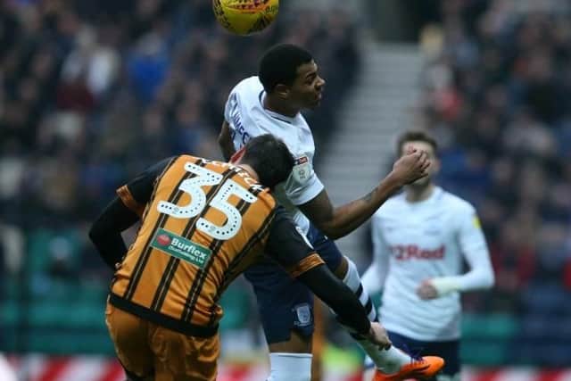 Lukas Nmceha challenges in the air for PNE