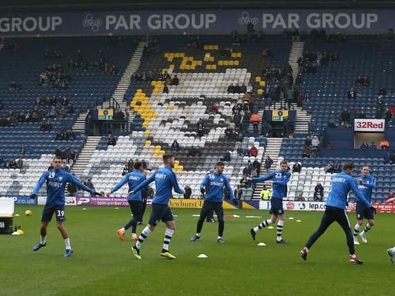 Preston's players warm up ahead of their game against Hull