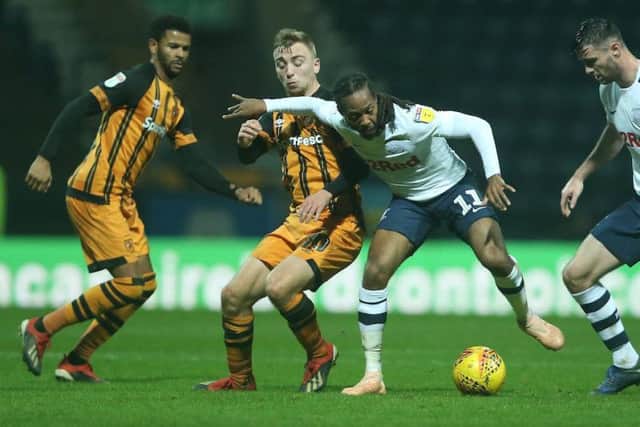Daniel Johnson in the thick of the action against Hull on Boxing Day