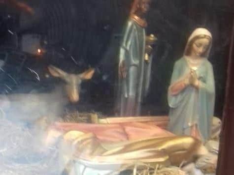 The Italian-crafted nativity statues had been knocked down by vandals.