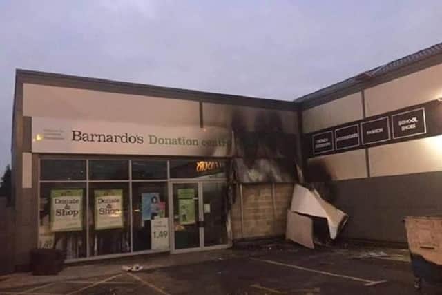 Police are seeking witnesses to a potential arson at the Barnado's charity shop in Ashton on January 3.