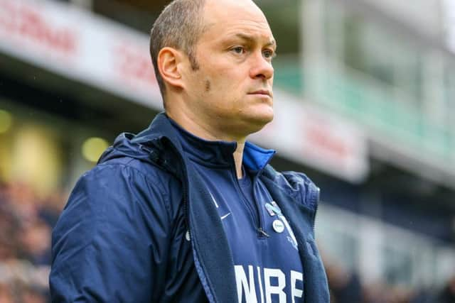 Preston boss Alex Neil looks on during his side's defeat to Doncaster