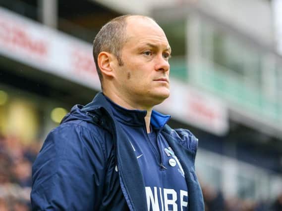 Preston boss Alex Neil looks on during his side's defeat to Doncaster