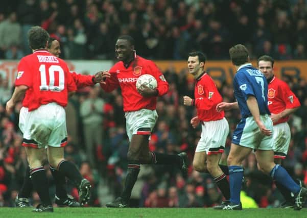 Andy Cole netted five times against Ipswich in 1995 (photo courtesy of Getty Images)