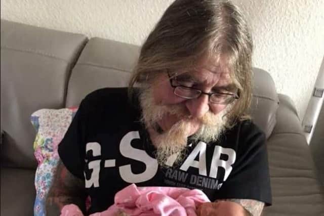 Shane I'anson with his great-grandaughter Eden