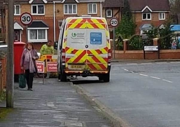 United Utilitirs in attendance after a burst water main in Ingol, Preston.Pic credit: Lynn Fahy