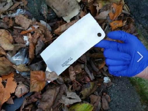 The meat cleaver used by Killeen in a robbery in Plungington Road.