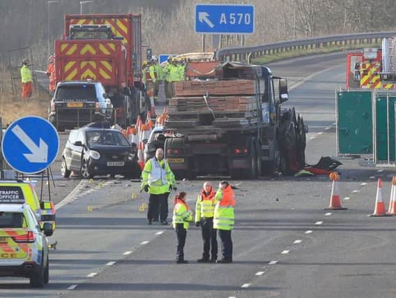 The scene of the M58 crashes