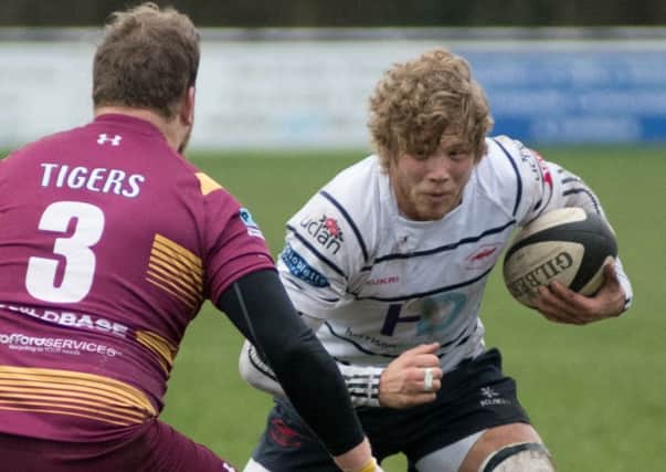 Action from Hoppers' defeat at Sedgley Park (photo: Mike Craig)