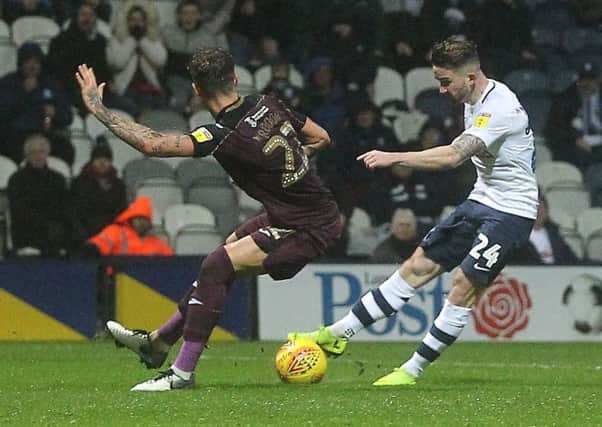 Having a shot in Preston's draw with Swansea at Deepdale