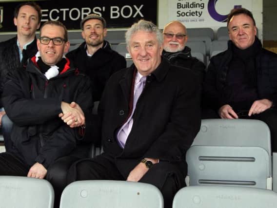 Back row L-R: Richard Clithero, Mark Rees, Grenville Hartley, Andrew Davies; Front: Dave Tindall & Ken Wright (Chorley FC)