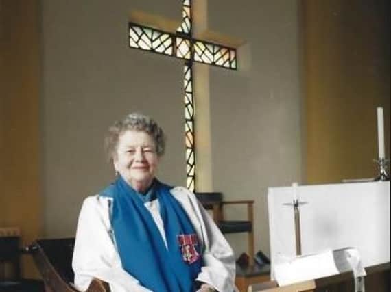 Audrey King, a lay reader at St Leonard's Church, has died aged 89. Pictured here wearing her MBE