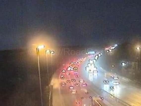 The M6 at junction 31 in Preston is congested after a crash at 6.30am.