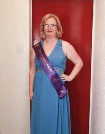 Lisa Williams, of Chorley, after she has lost weight, representing Miss Lancashire Galaxy