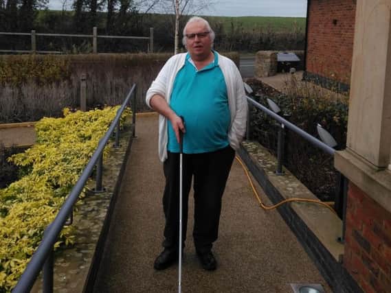Partially sighted Donald Gaskell was attacked as he walked along the street with his cane