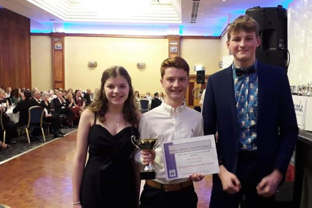 (From left) Olivia and Sam Soper and Charlie Hinkley  pictured at the awards night
