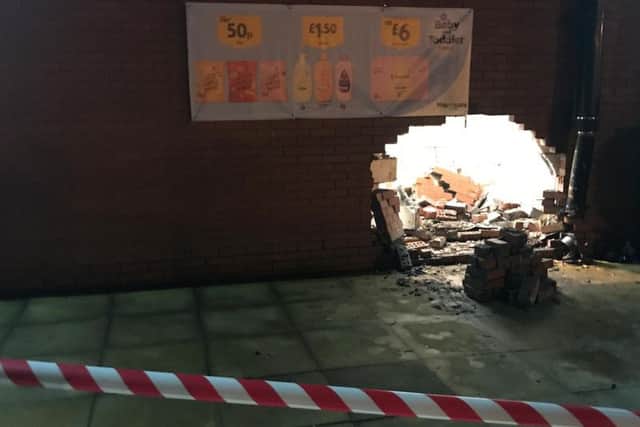 The hole in the wall of Morrisons at Bamber Bridge