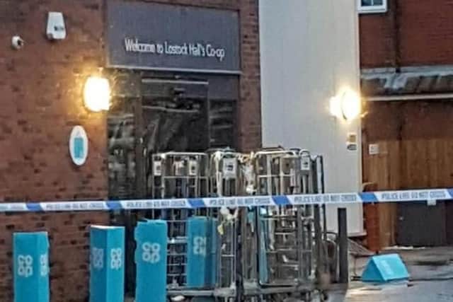 The Co-Op store in Watkins Lane, Lostock Hall was raided around 3am on Friday, January 25. Credit - Joanne Higham.