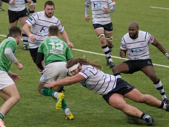Match action from Preston Grasshoppers clash with Wharfedale
Photo: Mike Craig