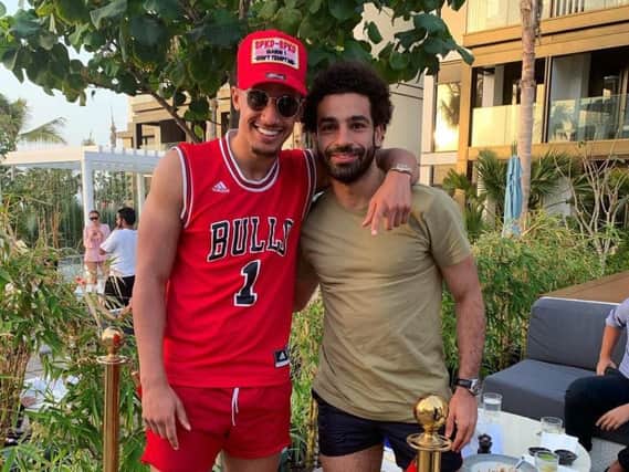 PNE's Callum Robinson meets Liverpool star Mo Salah in Dubai