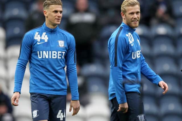 Brad Potts (left) and Jayden Stockley have made a good impression at Preston after their January arrival