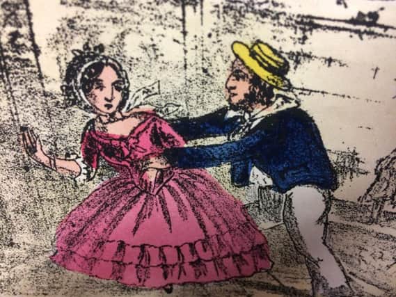 An illustration in Fanny Hill, otherwise titled Memoirs Of A Lady Of Pleasure, by John Cleland. Photo by Hansons Auctioneers.