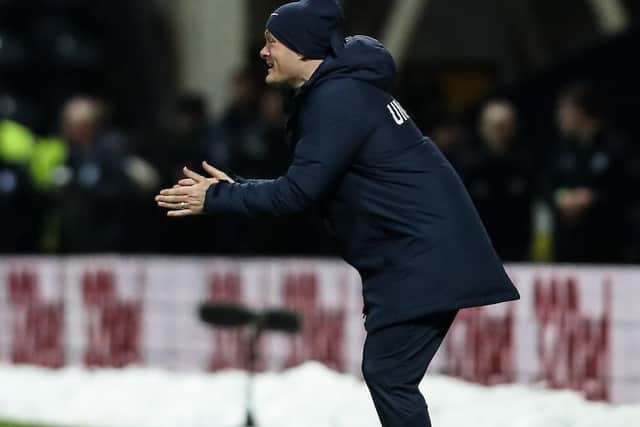 Alex Neil urges on his side at Deepdale on Friday night