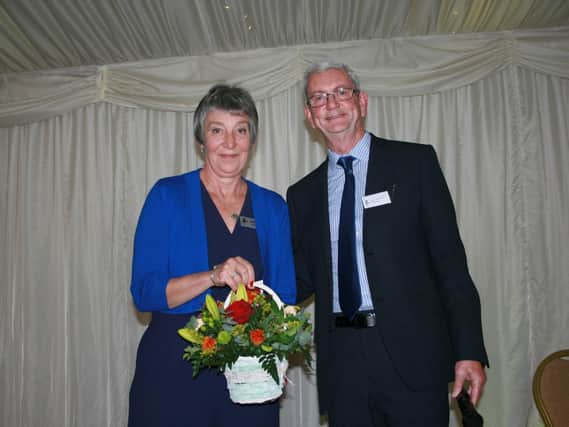 Secretary Ann Alty and chairman John Isherwood from the Lancashire Best Kept Village competition