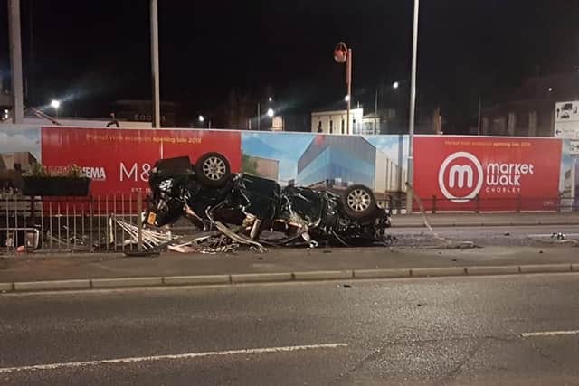 The crash happened in Clifford Street, Chorley, close to the new Market Walk development.