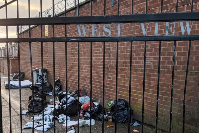 Rubbish dumped in Preston alleyways
