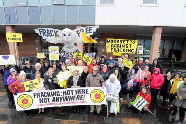 Anti-frackers protest at the planning inquiry in 2015