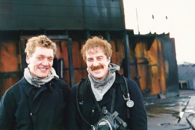 Lancashire's Chief Fire Officer Chris Kenny (pictured left)  earlier in his career