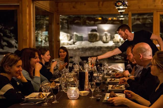 Dining at Chilly Powder Au Coin Du Feu, Morzine