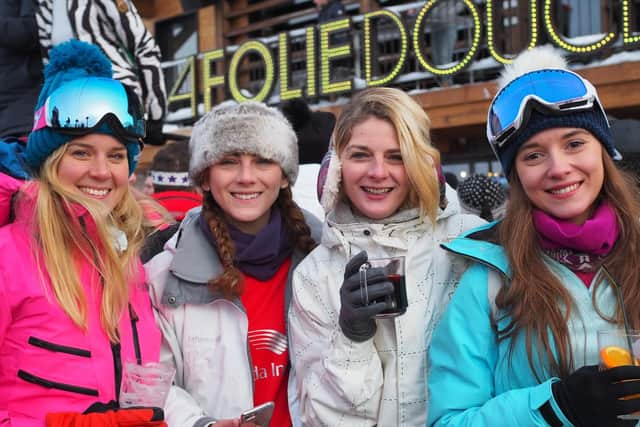 Enjoying Apres at La Folie Douce, Avoriaz, Morzine, French Alps