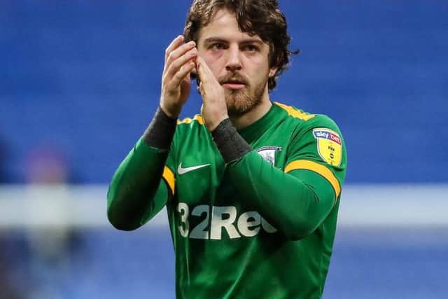 Ben Pearson salutes the more than 4,500 away fans at the final whistle