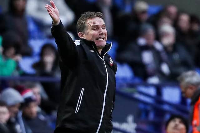 Phil Parkinson dishes out instructions to his Bolton side on Saturday