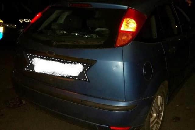 Police recovered this stolen car after a chase through Chorley on Saturday night.