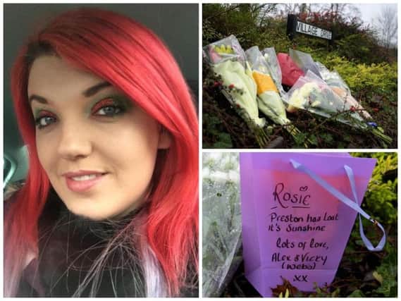 Floral tributes left to Rosie Darbyshire near to where her body was found