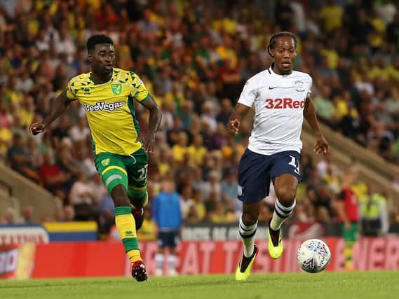 Daniel Johnson in action during the game between the sides at Carrow Road earlier in the season