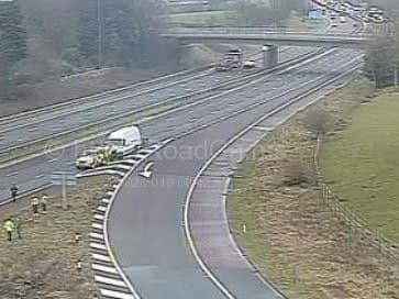 Traffic has been stopped on the M6 near Lancaster after a crash this morning.