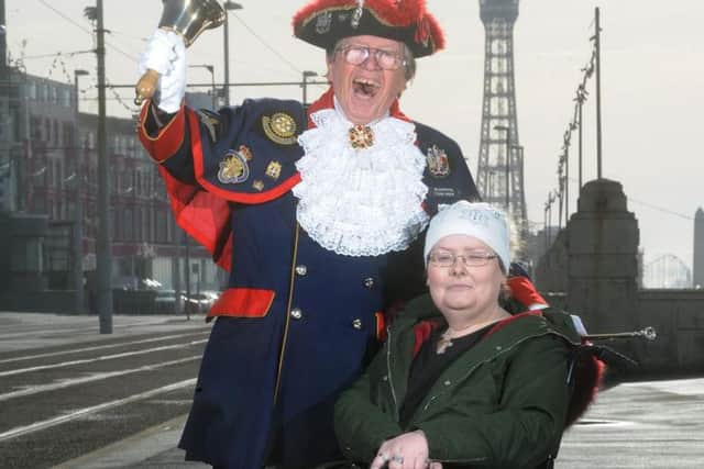 Tracey Halliday with town cryer Barry McQueen