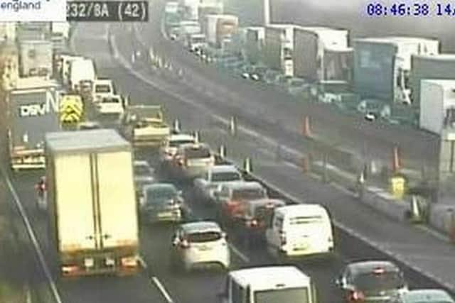 A 30-year-old pedestrian has died after being struck by a lorry on the M6 in Staffordshire this morning.