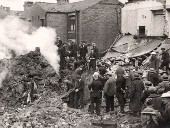 Aftermath of the Ward Street bombing in Lostock Hall in 1940 captured in this photograph which has just turned up at South Ribble Museum, in Leyland