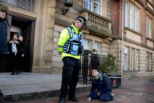 The protest was policed with a light touch