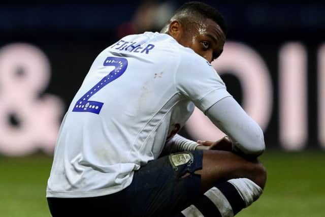 Right-back Darnell Fisher looks disappointed at the final whistle against Nottingham Forest