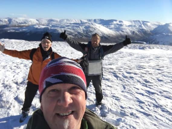 Dave Hull, Brian Turner and Chairman John Parkinson, from Foxton Centre, will be tackling 50 peaks for the centre's 50th birthday