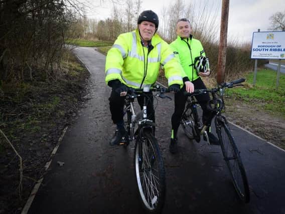 County Councillor John Fillis with County Councillor Matthew Tomlinson, who represents central Leyland and is involved with the ongoing development of the Leyland Loop.
