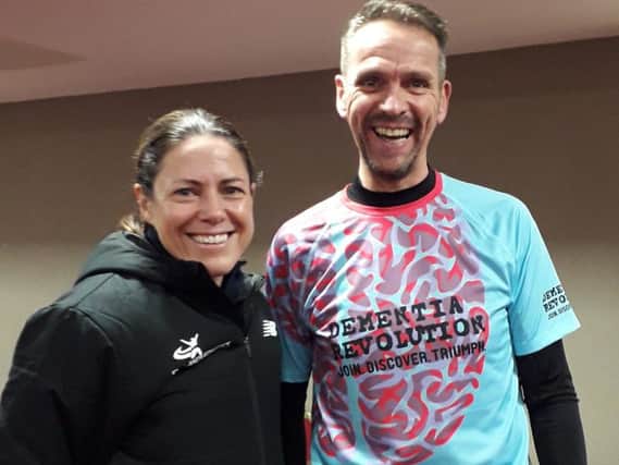 Paul Fry with Olympic runner Helen Clitheroe
