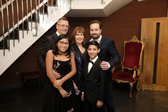 The Glassbrooks family: Simon, Florecita, Carolyn and Rolando Glassbrook with Alfie Boe